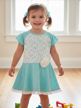 Pinky Drop-Waist Lace Dress - Girls 3T New